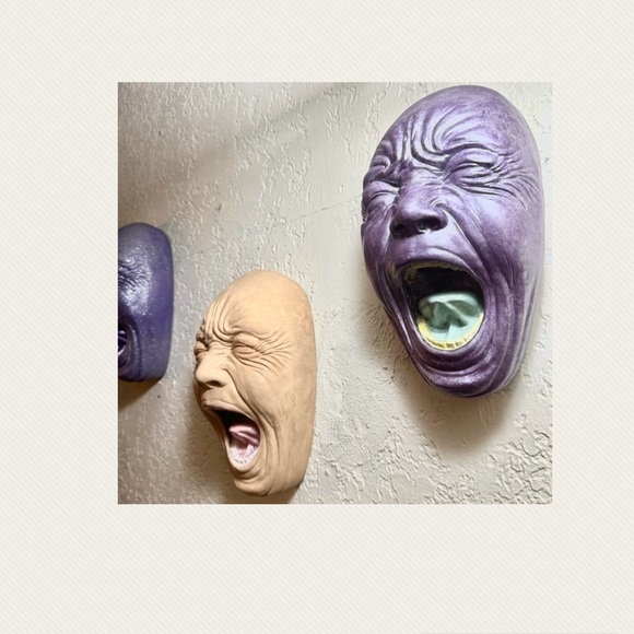 X3 (3) Screaming faces hand painted - asking price is firm - Picture 6 of 16